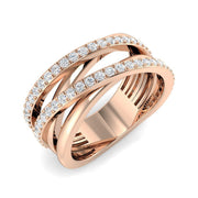 Diamond Crisscross Band Fancy Ring in 10K/14K gold and platinum with certified lab-grown or natural diamonds