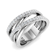 Diamond Crisscross Band Fancy Ring in 10K/14K gold and platinum with certified lab-grown or natural diamonds