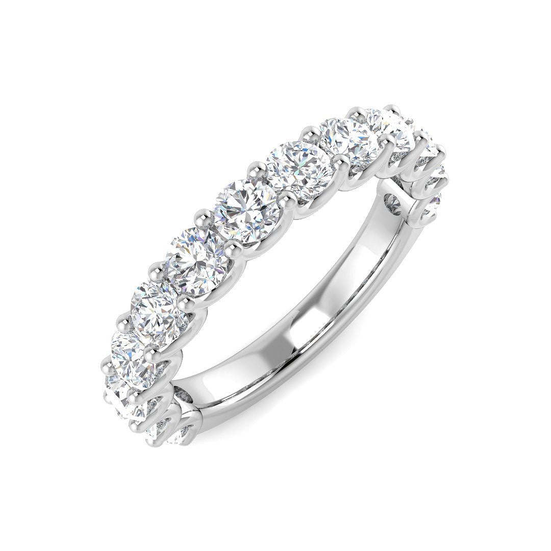 Diamond Half Eternity Ring in 10K/14K gold and platinum with certified lab-grown or natural diamonds