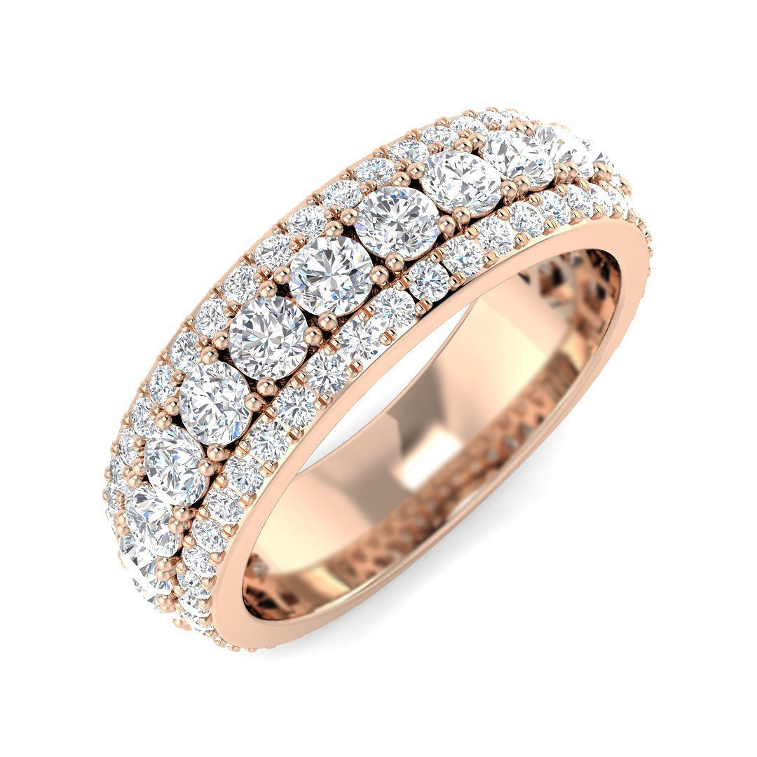 Diamond Half Eternity Ring in 10K/14K gold and platinum with certified lab-grown or natural diamonds