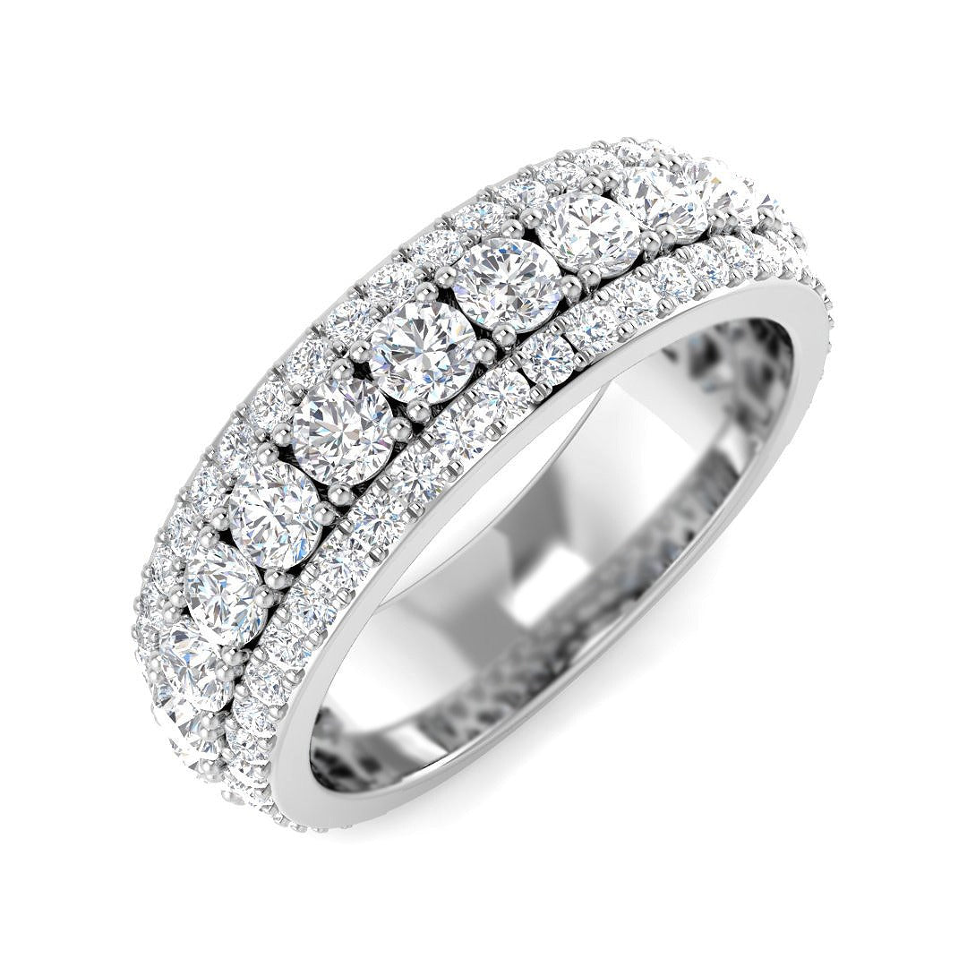 Diamond Half Eternity Ring in 10K/14K gold and platinum with certified lab-grown or natural diamonds