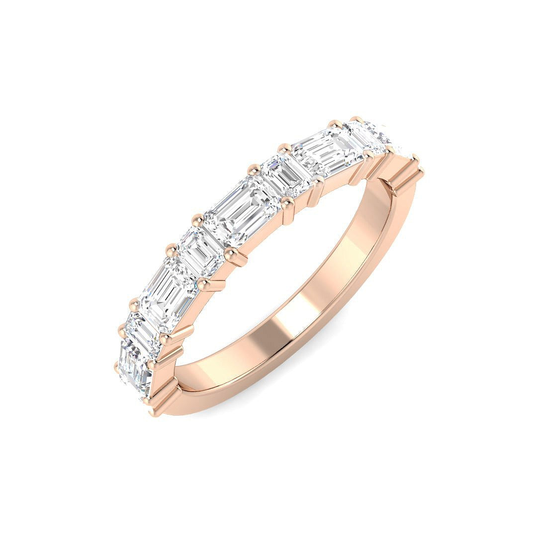 Diamond Half Eternity Ring in 10K/14K gold and platinum with certified lab-grown or natural diamonds