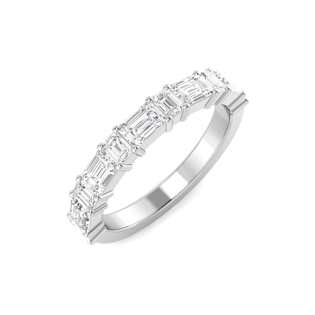 Diamond Half Eternity Ring in 10K/14K gold and platinum with certified lab-grown or natural diamonds