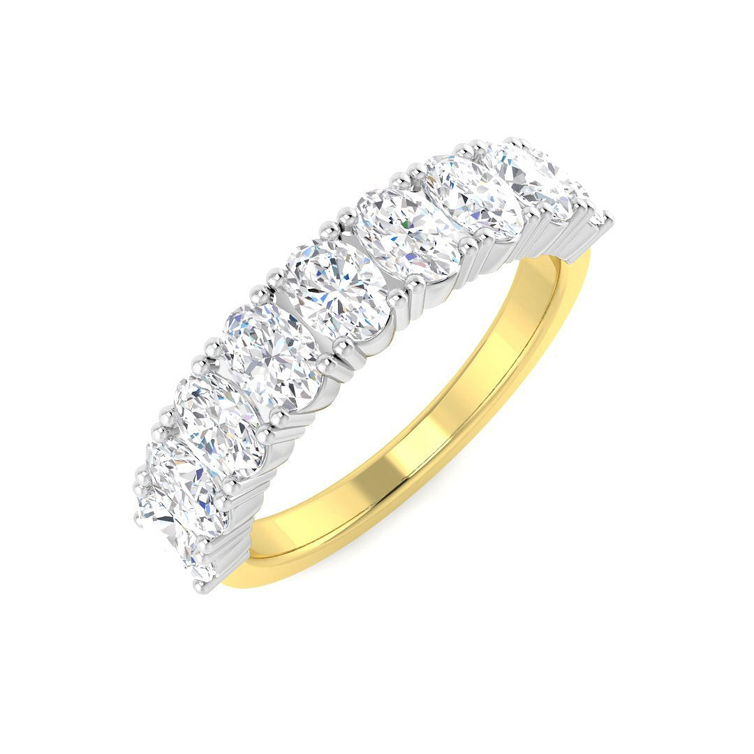 Diamond Half Eternity Ring in 10K/14K gold and platinum with certified lab-grown or natural diamonds