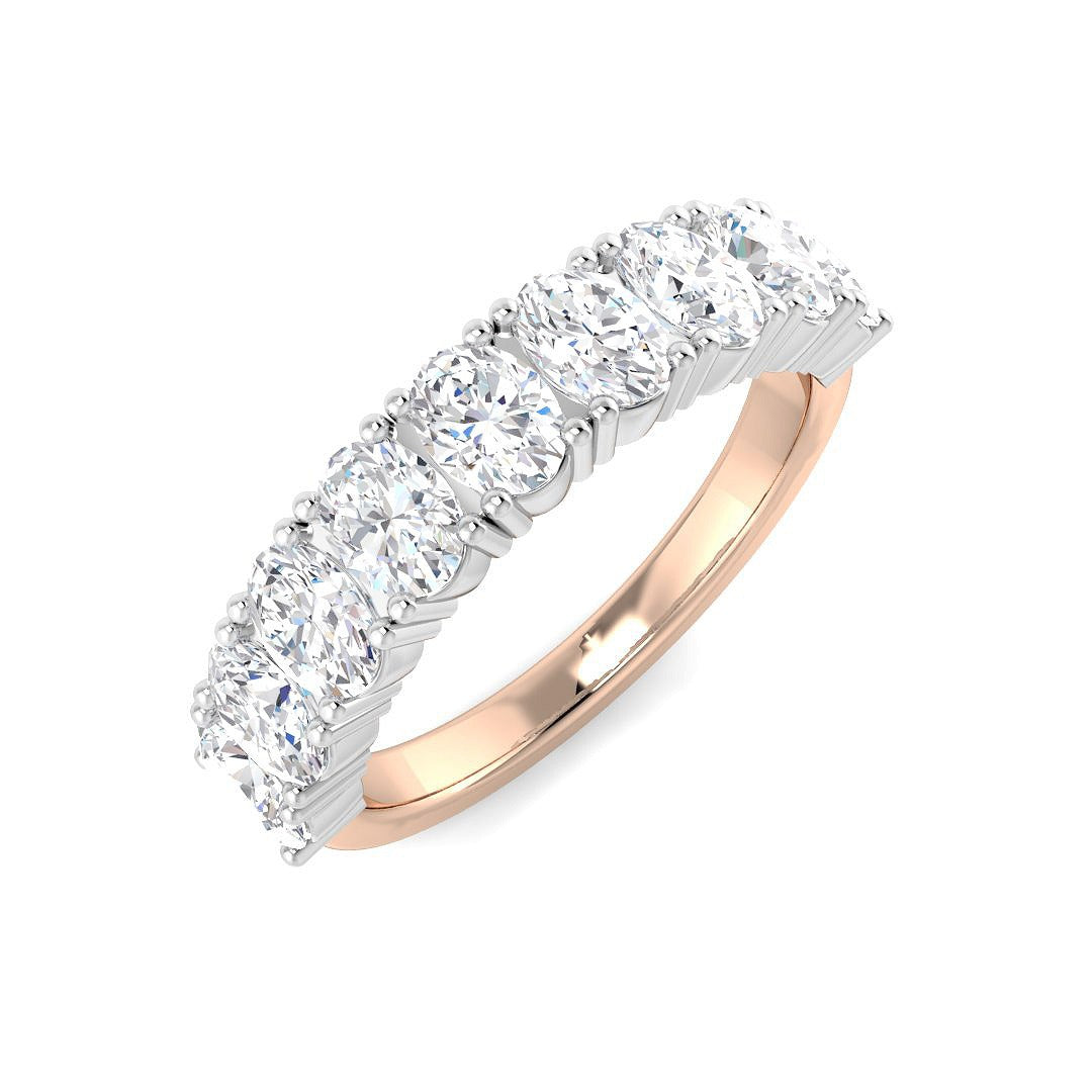 Diamond Half Eternity Ring in 10K/14K gold and platinum with certified lab-grown or natural diamonds