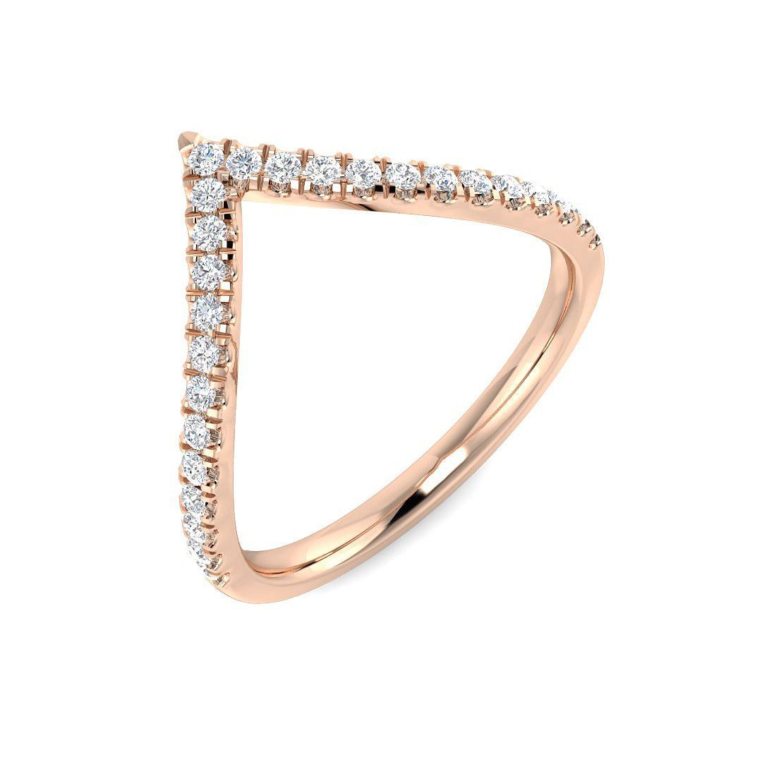 Sparkling Diamond Wishbone Ring in 10K/14K gold and platinum with certified lab-grown or natural diamonds