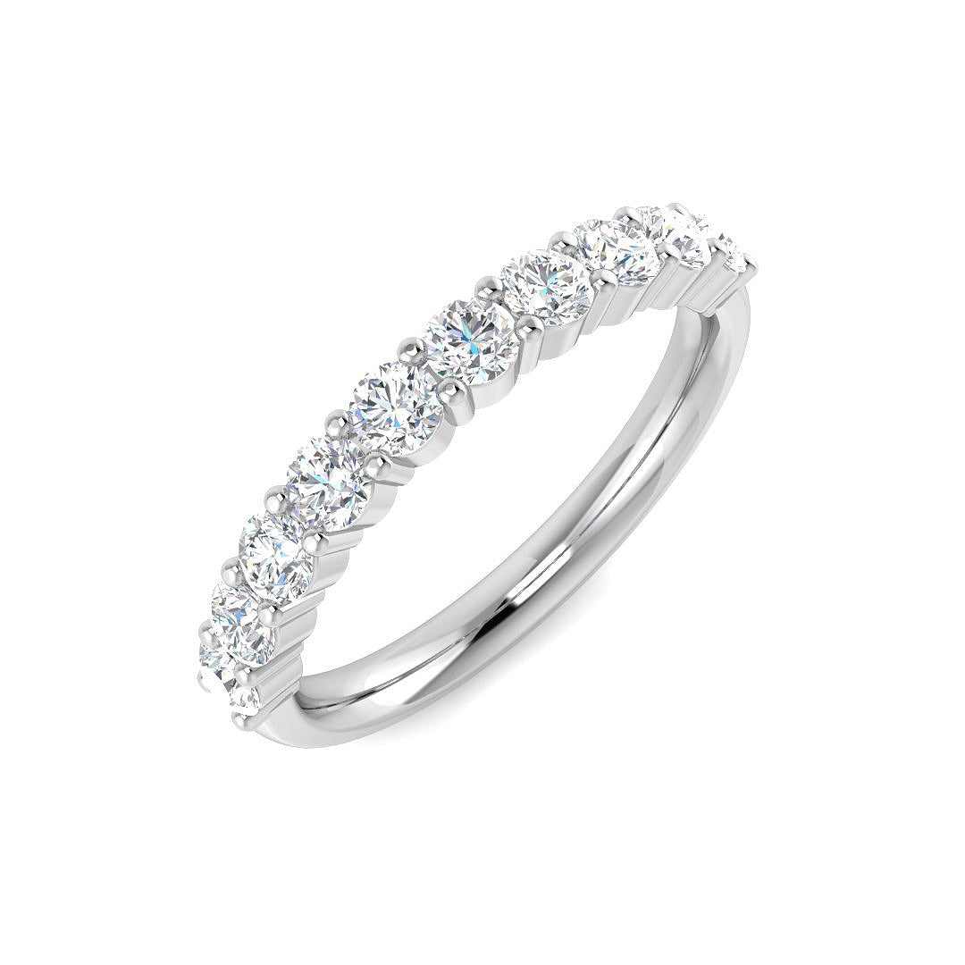 Diamond Half Eternity Ring in 10K/14K gold and platinum with certified lab-grown or natural diamonds