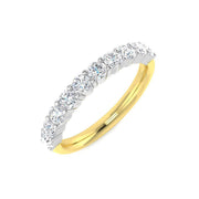 Diamond Half Eternity Ring in 10K/14K gold and platinum with certified lab-grown or natural diamonds