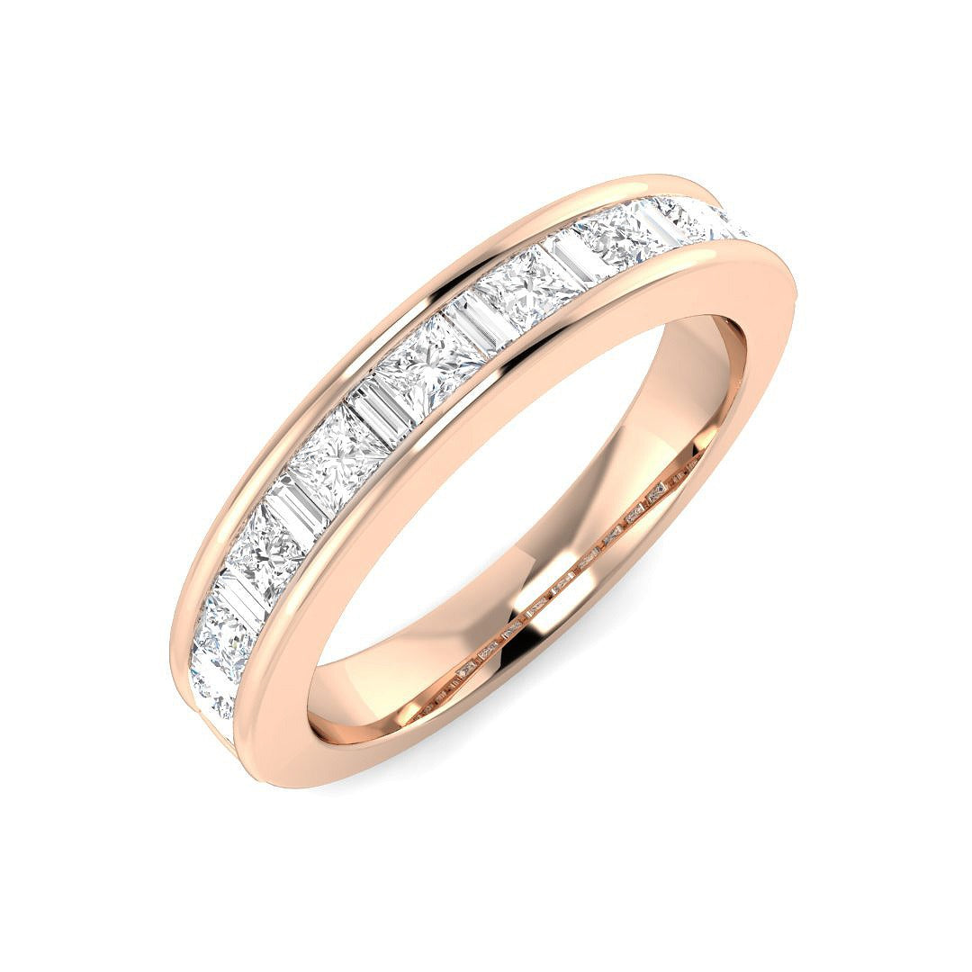 Diamond Half Eternity Ring in 10K/14K gold and platinum with certified lab-grown or natural diamonds