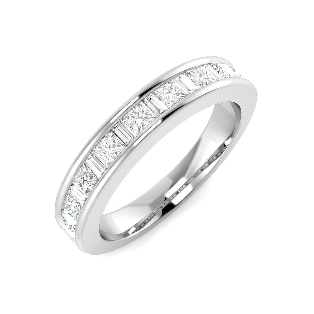Diamond Half Eternity Ring in 10K/14K gold and platinum with certified lab-grown or natural diamonds