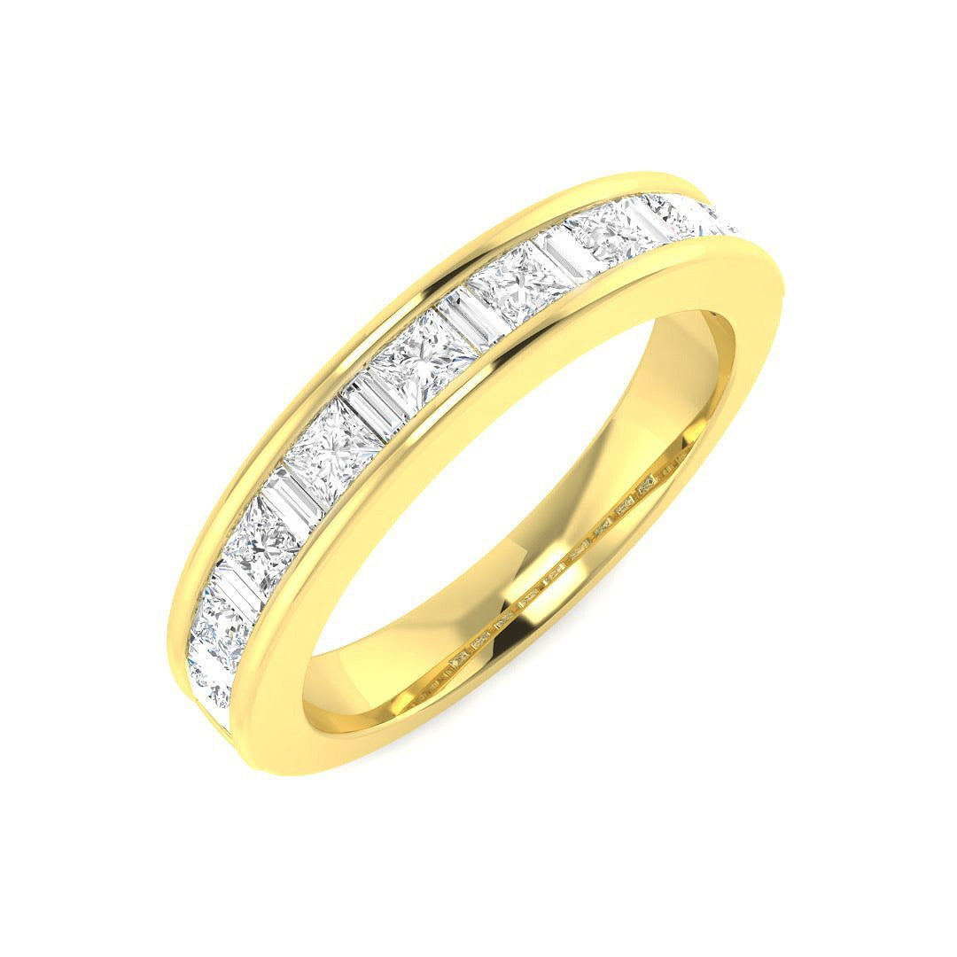 Diamond Half Eternity Ring in 10K/14K gold and platinum with certified lab-grown or natural diamonds