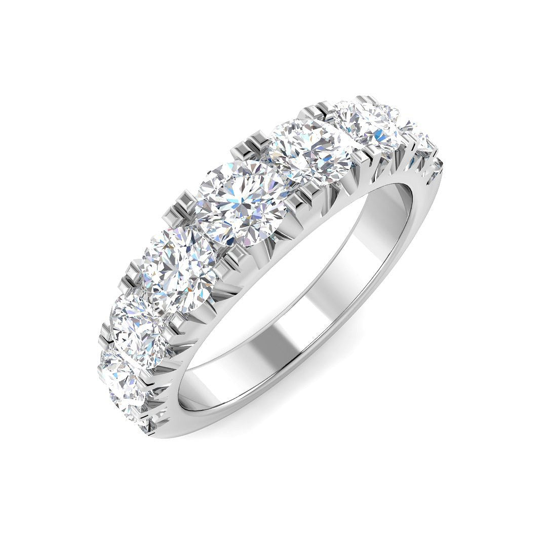 Diamond Half Eternity Ring in 10K/14K gold and platinum with certified lab-grown or natural diamonds