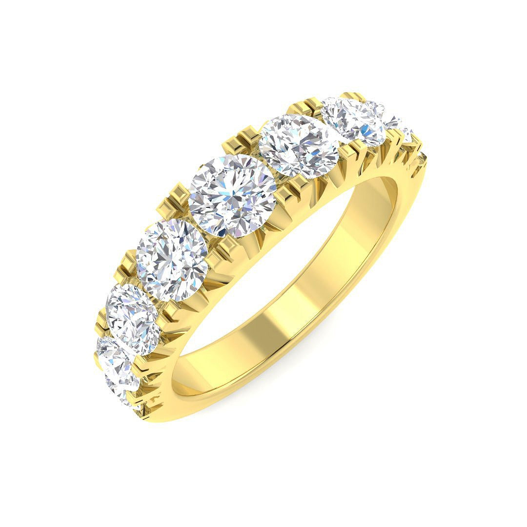Diamond Half Eternity Ring in 10K/14K gold and platinum with certified lab-grown or natural diamonds