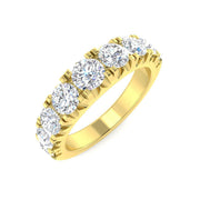 Diamond Half Eternity Ring in 10K/14K gold and platinum with certified lab-grown or natural diamonds