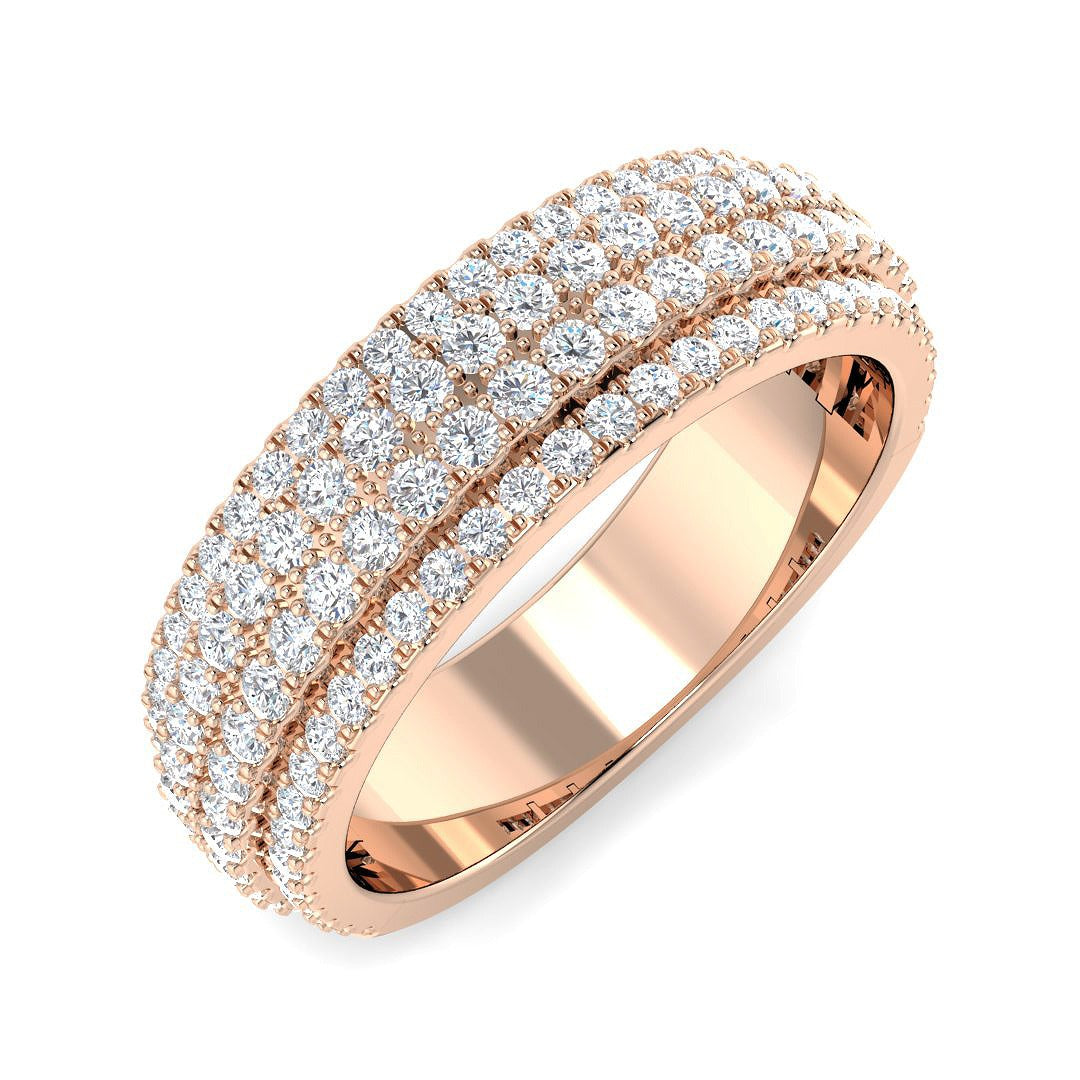 Diamond Half Eternity Ring in 10K/14K gold and platinum with certified lab-grown or natural diamonds