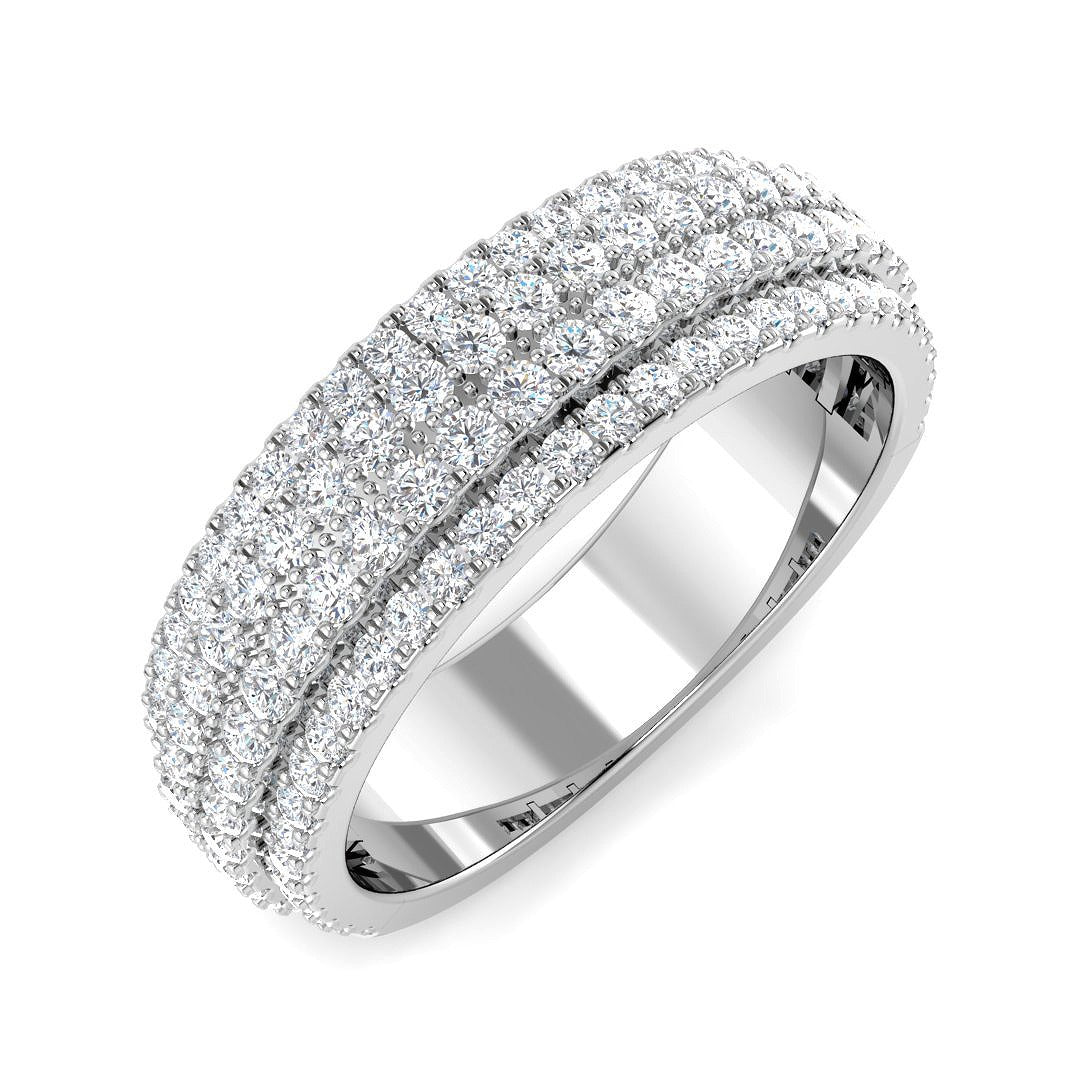 Diamond Half Eternity Ring in 10K/14K gold and platinum with certified lab-grown or natural diamonds