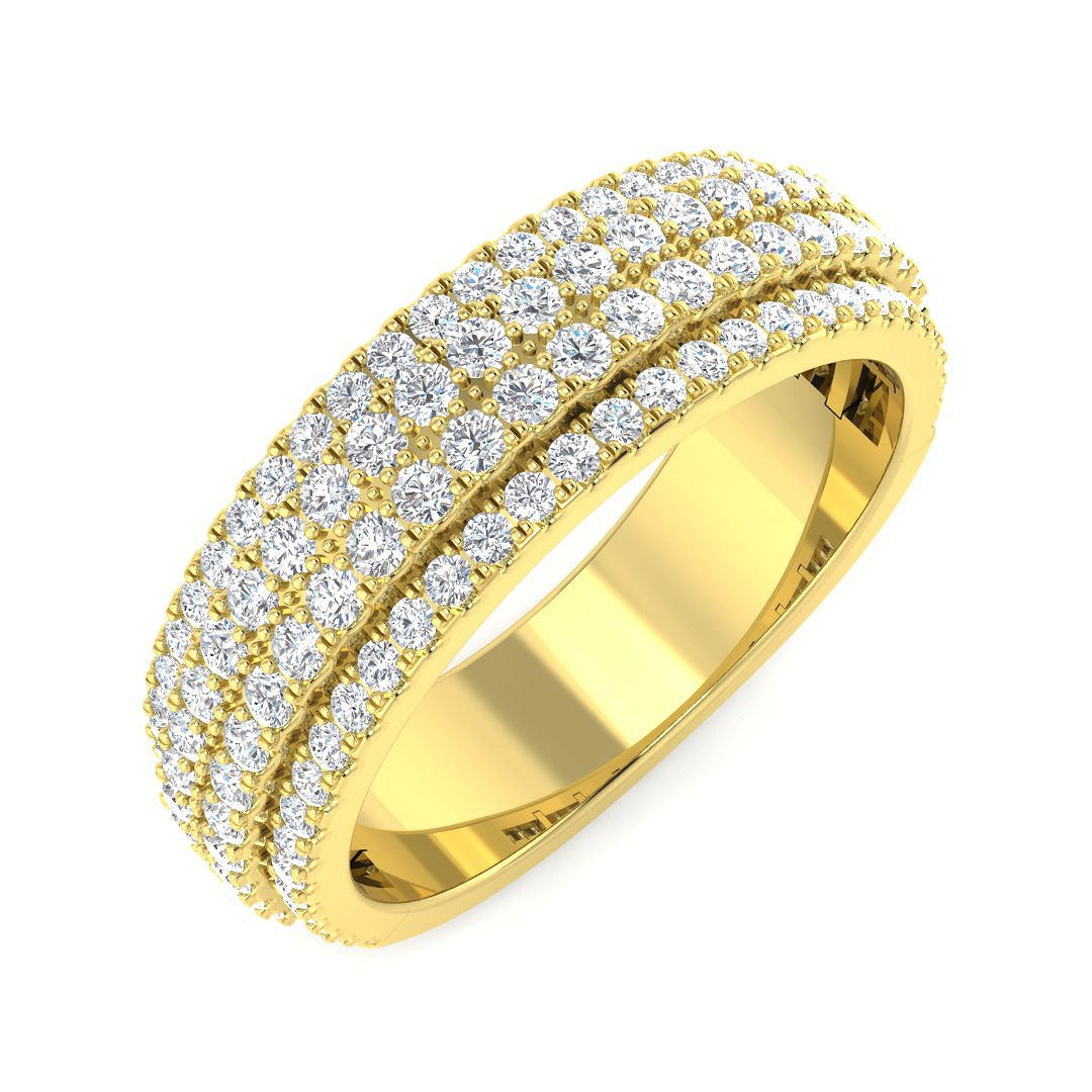 Diamond Half Eternity Ring in 10K/14K gold and platinum with certified lab-grown or natural diamonds