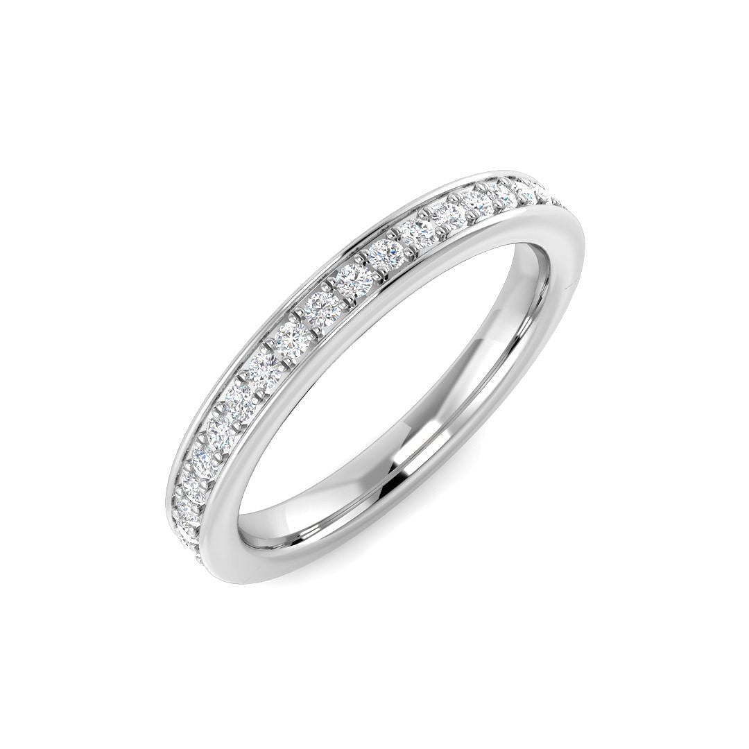 Diamond Half Eternity Ring in 10K/14K gold and platinum with certified lab-grown or natural diamonds