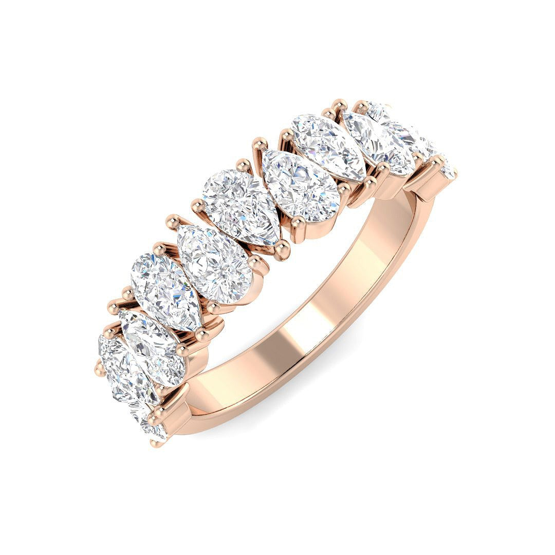 Diamond Half Eternity Ring in 10K/14K gold and platinum with certified lab-grown or natural diamonds