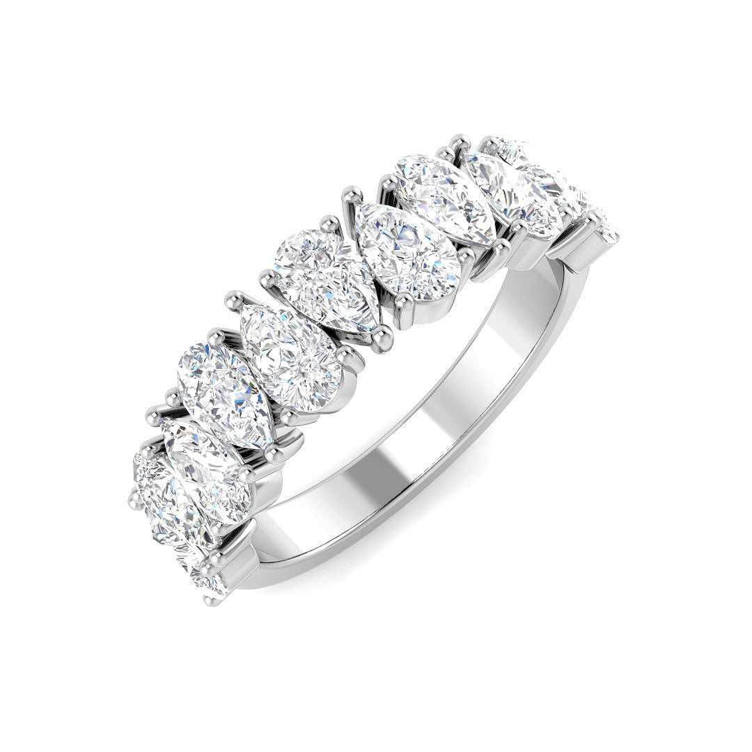 Diamond Half Eternity Ring in 10K/14K gold and platinum with certified lab-grown or natural diamonds