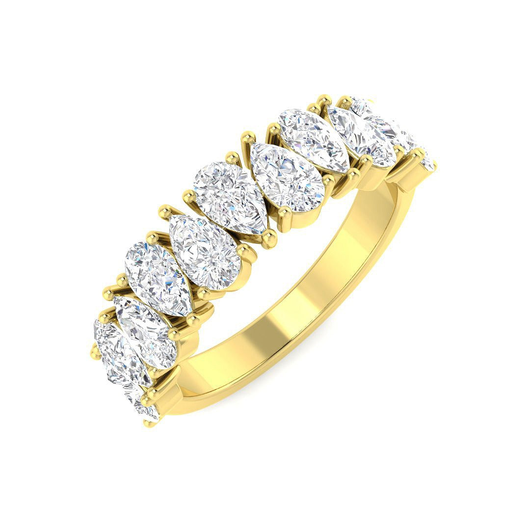 Diamond Half Eternity Ring in 10K/14K gold and platinum with certified lab-grown or natural diamonds