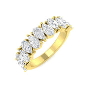 Diamond Half Eternity Ring in 10K/14K gold and platinum with certified lab-grown or natural diamonds