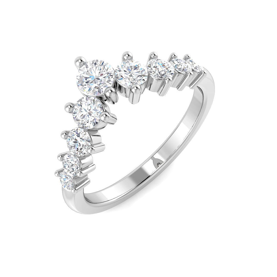 Sparkling Diamond Wishbone Ring in 10K/14K gold and platinum with certified lab-grown or natural diamonds
