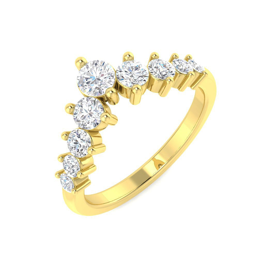 Sparkling Diamond Wishbone Ring in 10K/14K gold and platinum with certified lab-grown or natural diamonds