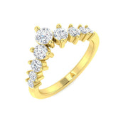 Sparkling Diamond Wishbone Ring in 10K/14K gold and platinum with certified lab-grown or natural diamonds