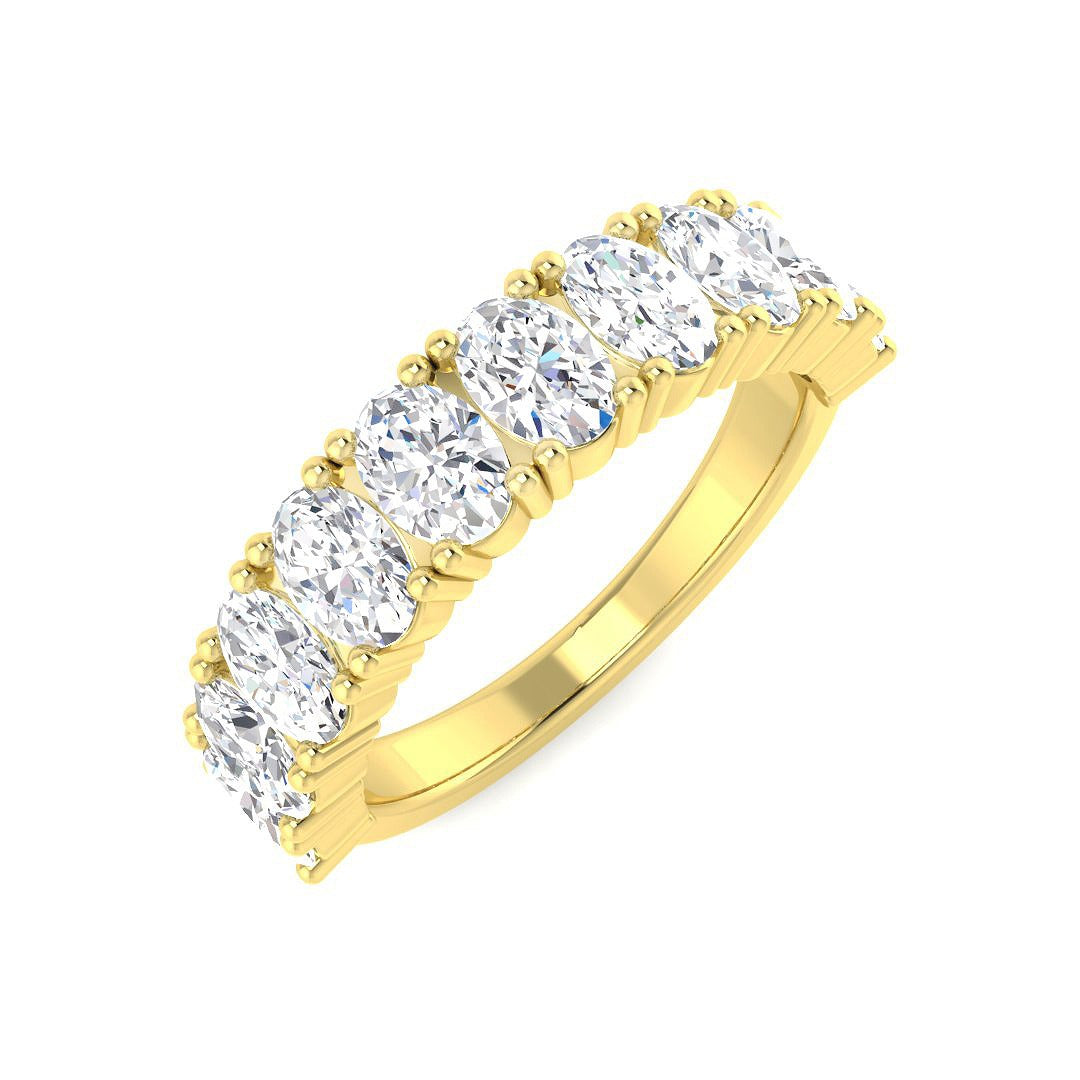 Diamond Half Eternity Ring in 10K/14K gold and platinum with certified lab-grown or natural diamonds