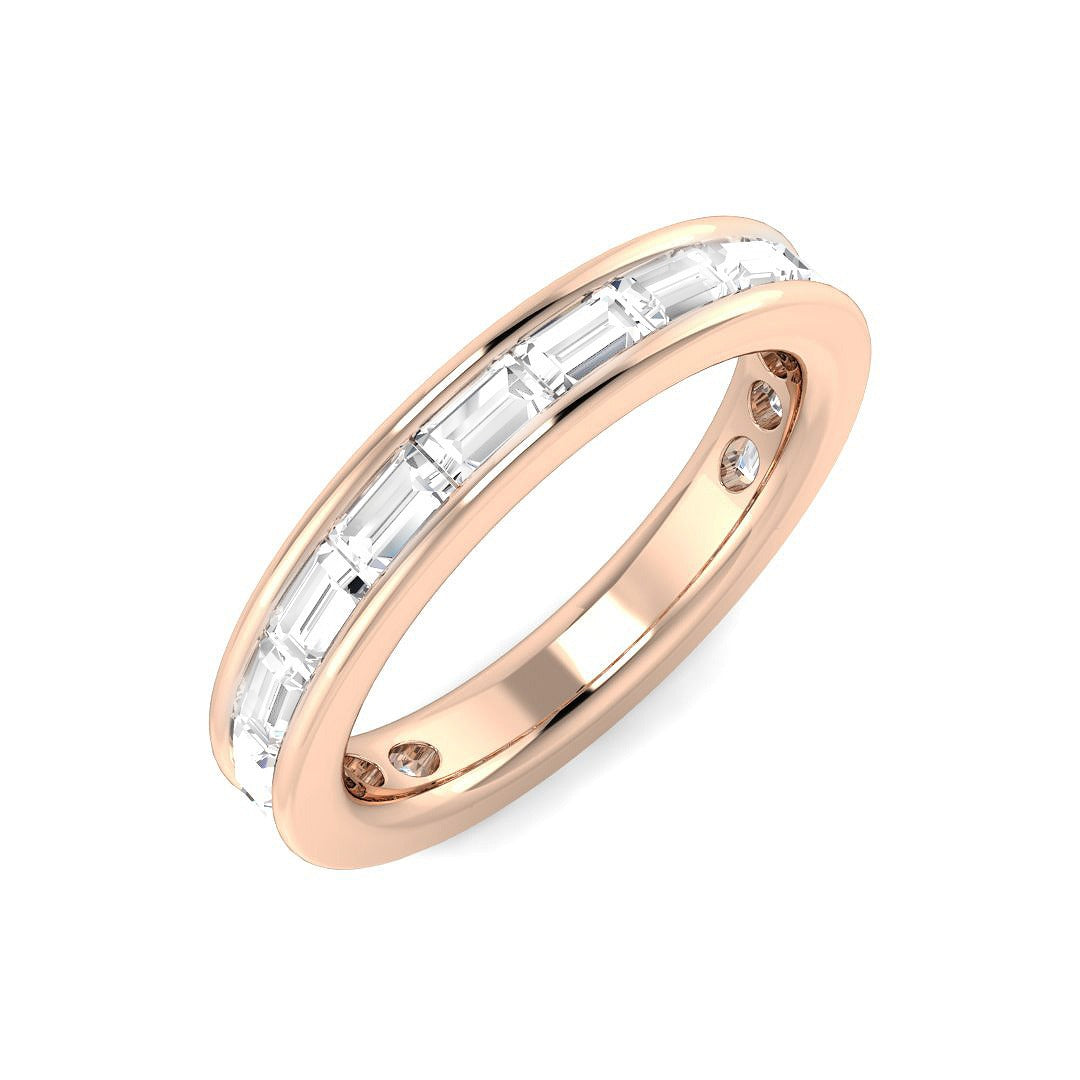Diamond Half Eternity Ring in 10K/14K gold and platinum with certified lab-grown or natural diamonds