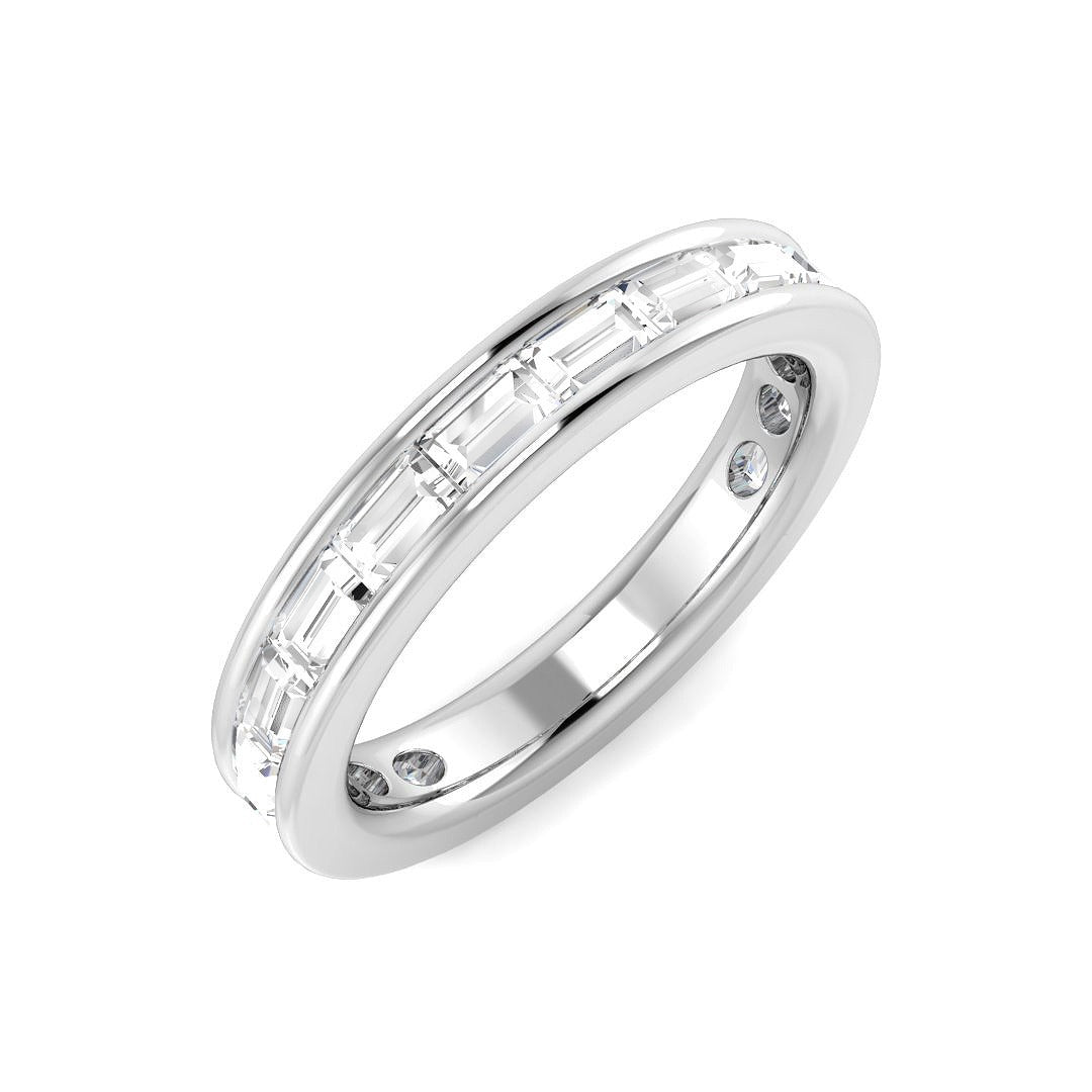 Diamond Half Eternity Ring in 10K/14K gold and platinum with certified lab-grown or natural diamonds