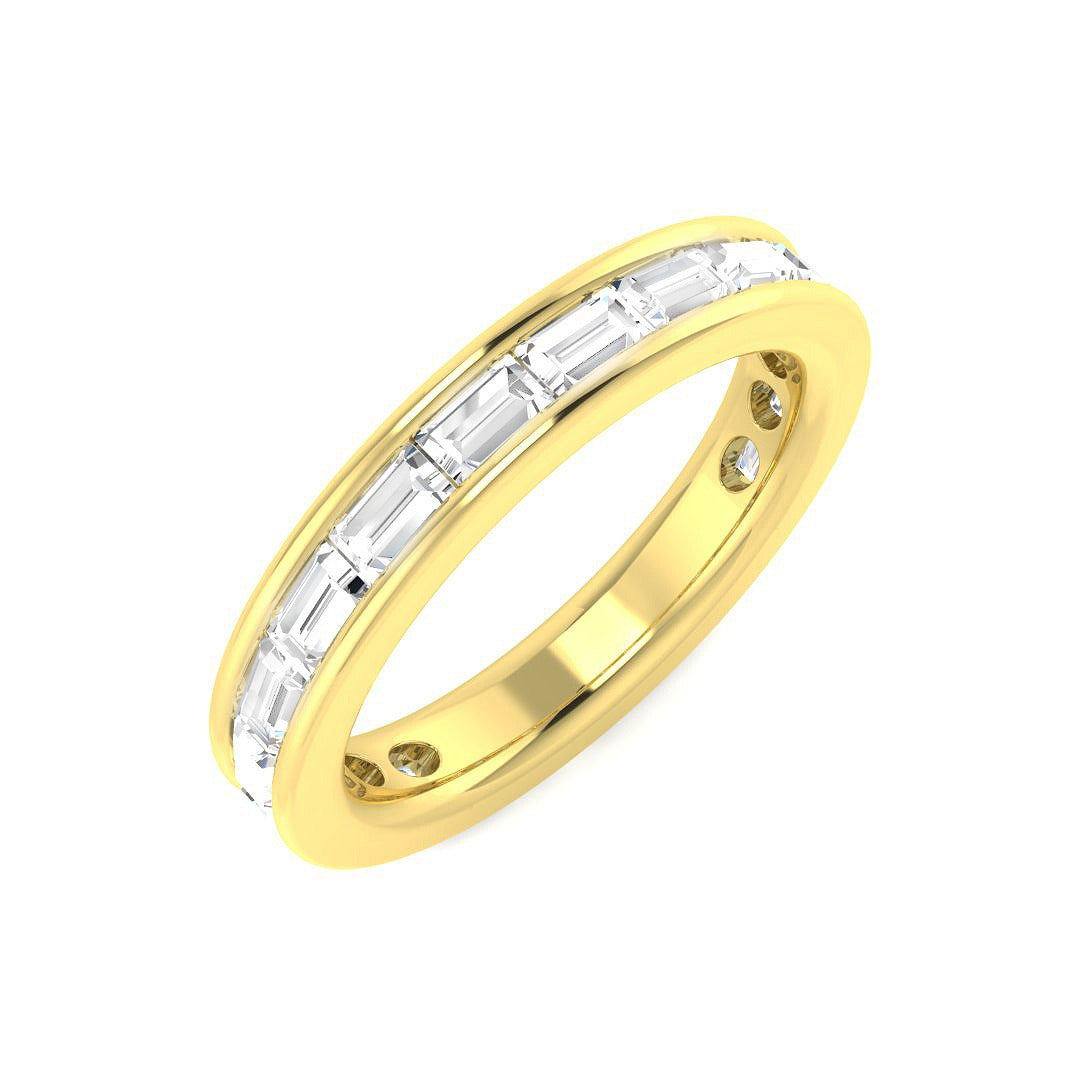 Diamond Half Eternity Ring in 10K/14K gold and platinum with certified lab-grown or natural diamonds