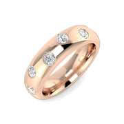 Diamond Half Eternity Ring in 10K/14K gold and platinum with certified lab-grown or natural diamonds