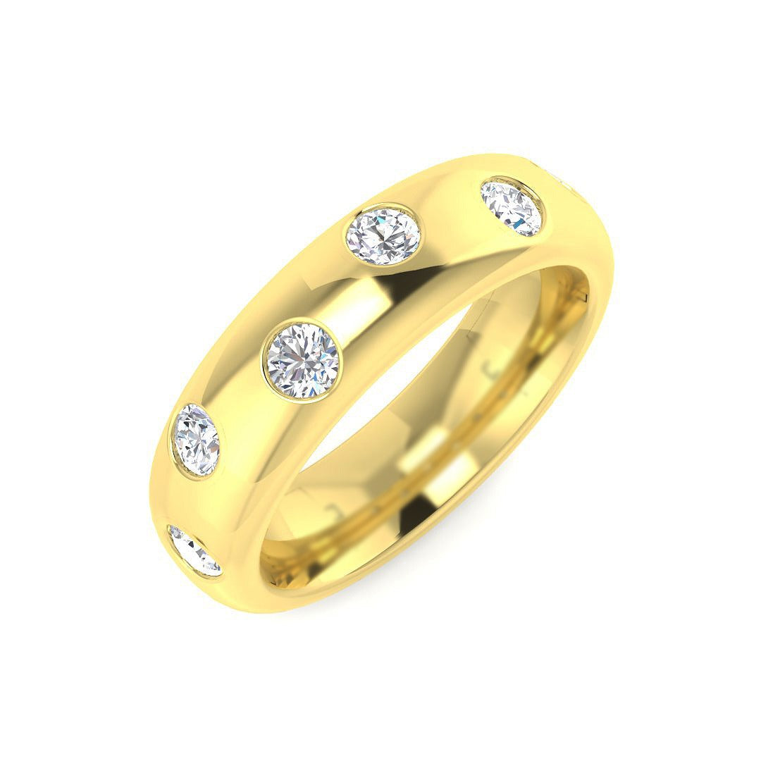 Diamond Half Eternity Ring in 10K/14K gold and platinum with certified lab-grown or natural diamonds