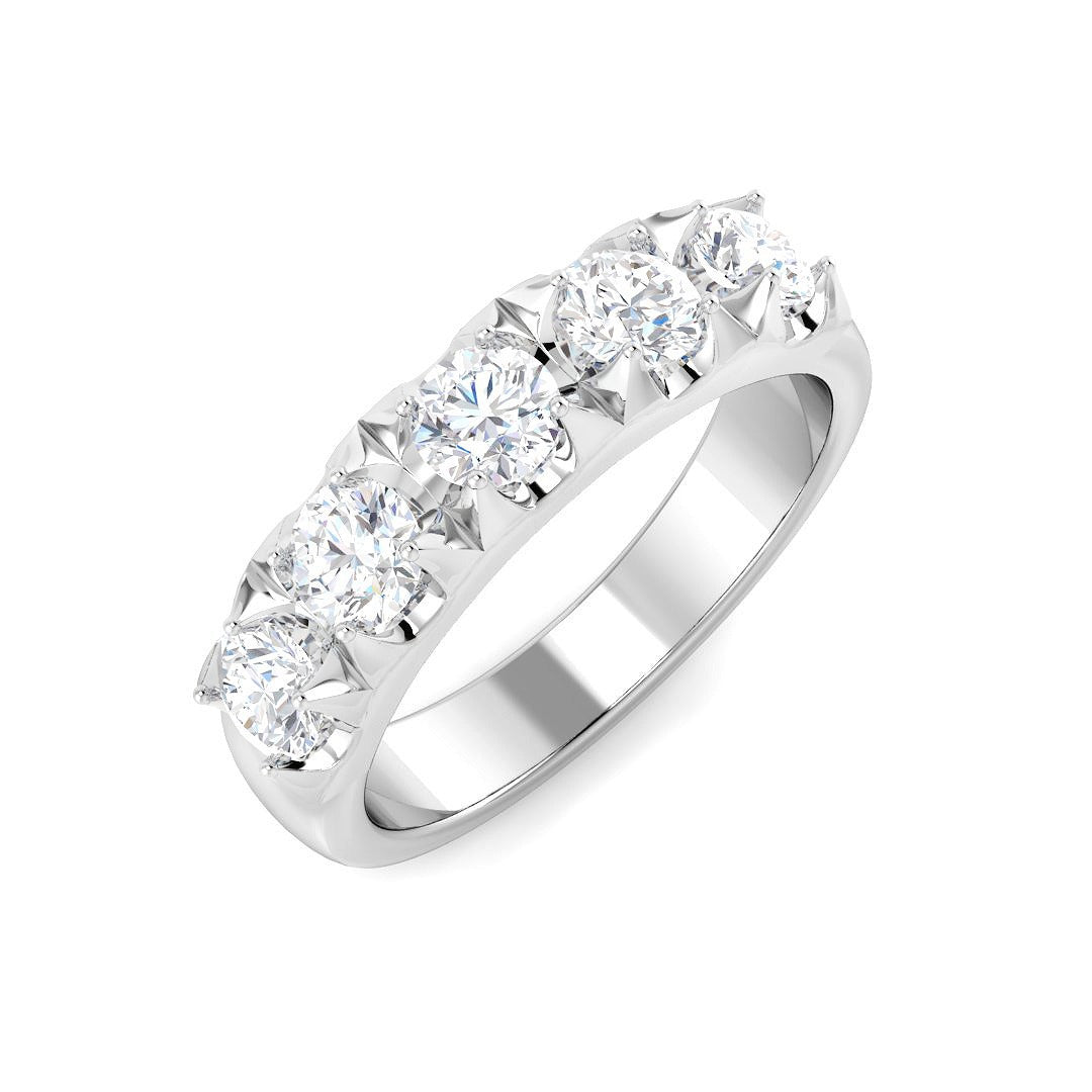 Diamond Kibwessy 5 Stone Ring in 10K/14K gold and platinum with certified lab-grown or natural diamonds