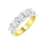 Diamond Kibwessy 5 Stone Ring in 10K/14K gold and platinum with certified lab-grown or natural diamonds