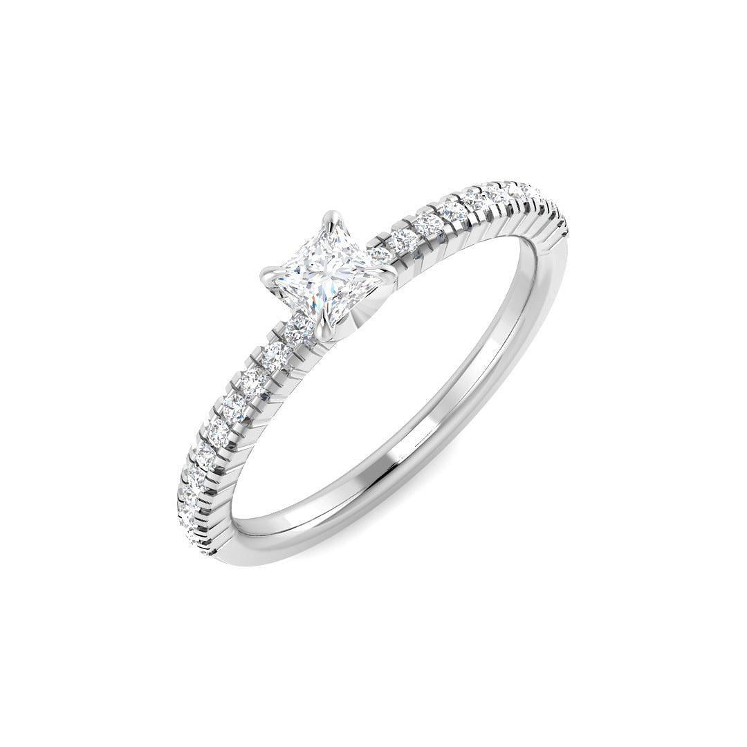 Diamond Portchekter Engagement Ring in 10K/14K gold and platinum with certified lab-grown or natural diamonds