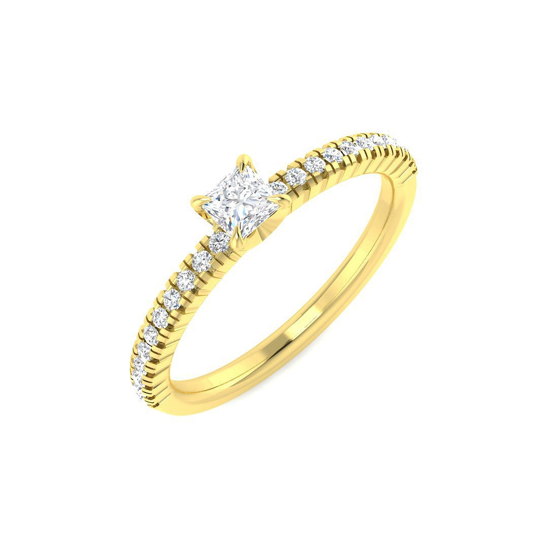 Diamond Portchekter Engagement Ring in 10K/14K gold and platinum with certified lab-grown or natural diamonds