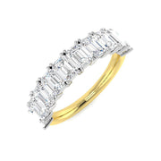 Emerald Diamond Half Eternity Ring in 10K/14K gold and platinum with certified lab-grown or natural diamonds