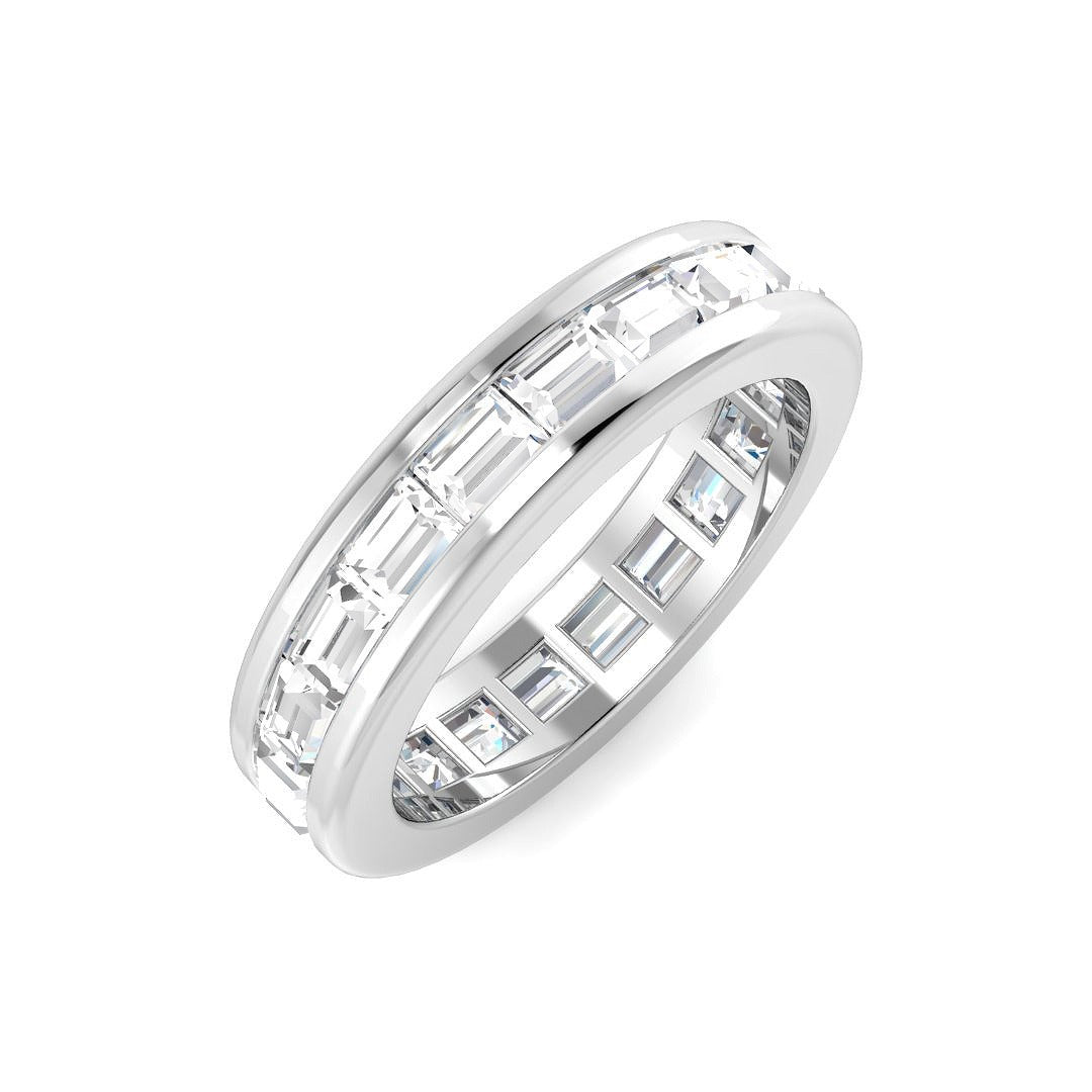 Baguette Diamond Channel Set Full Eternity Ring in 10K/14K gold and platinum with certified lab-grown or natural diamonds