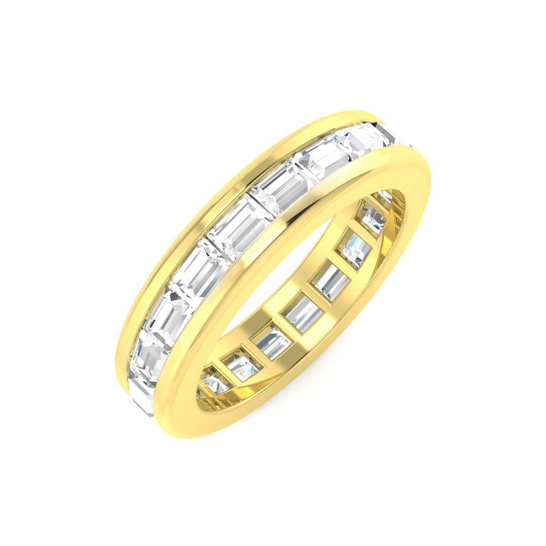 Baguette Diamond Channel Set Full Eternity Ring in 10K/14K gold and platinum with certified lab-grown or natural diamonds