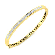 Natural Princess Cut Channel Set Diamond Bangle in Channel Set with Hinged Lock in 10K/14K gold and platinum with certified lab-grown or natural diamonds