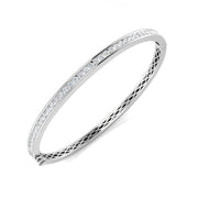 Natural Round Channel Set Diamond Bangle with Hinged Box Clasp in 10K/14K gold and platinum with certified lab-grown or natural diamonds