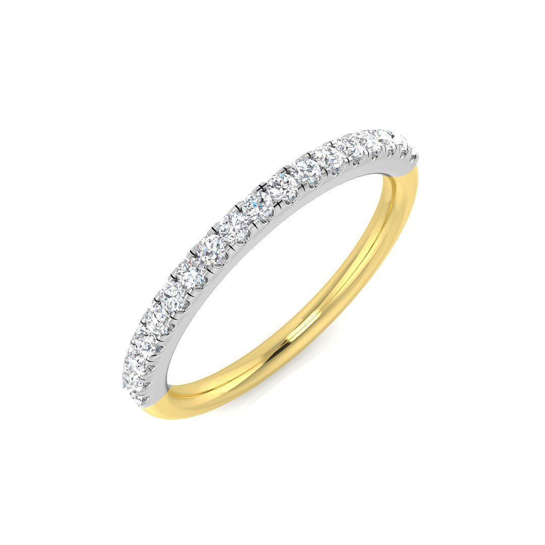 Diamond Half Eternity Ring in 10K/14K gold and platinum with certified lab-grown or natural diamonds