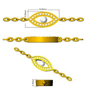 Natural Round Cut with Center Ruby Gemstone Evil Eye Bracelet - Lobster Claw in 10K/14K gold and platinum with certified lab-grown or natural diamonds