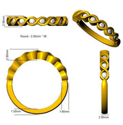 Diamond Teisted Half Eternity Ring in 10K/14K gold and platinum with certified lab-grown or natural diamonds