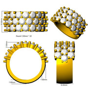 Diamond Half Eternity Ring in 10K/14K gold and platinum with certified lab-grown or natural diamonds