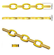 Round Cut Lab Grown Diamond Oval Link Bracelet with Pave Bar Accents in 10K/14K gold and platinum with certified lab-grown or natural diamonds