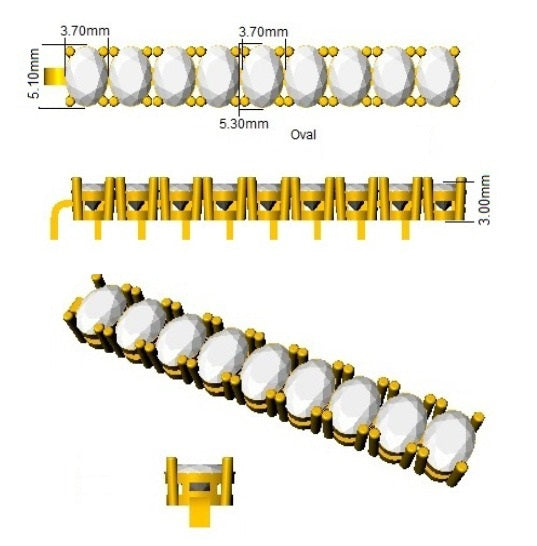 Oval Cut Lab Grown Diamond Tennis Bracelet in 10K/14K gold and platinum with certified lab-grown or natural diamonds
